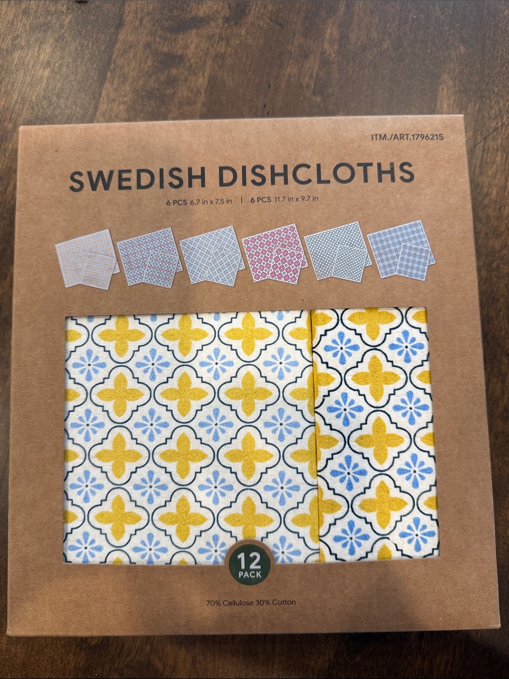 Swedish Dishcloths 12-Pack by  (Yellow & Blue)